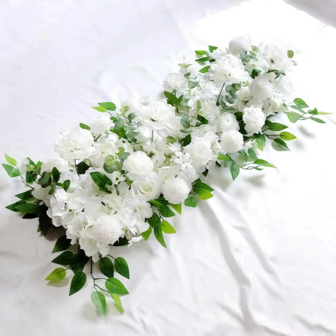 100cm Luxury White Rose Artificial Flower Row
