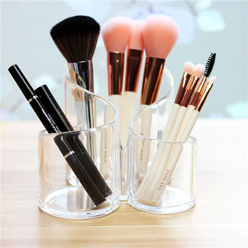 3 Compartments Transparent Acrylic Cosmetic Organizer