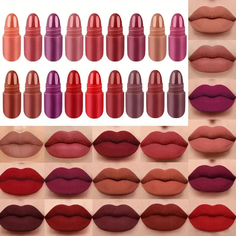 Set of 18 Colorful Capsule Lipstick Pills, Including Waterproof And Long-Lasting Lip Gloss, Sparkling Glitter Lipstick, And Shiny Lip Oil