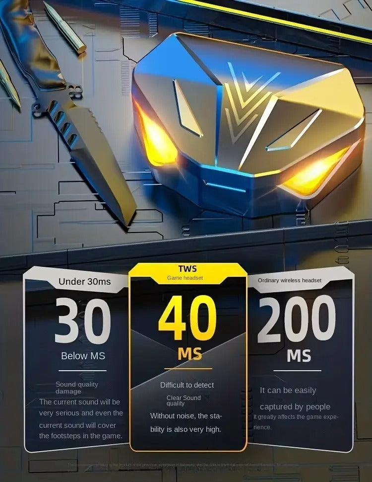 2024 Futuristic Black Wireless Earbuds