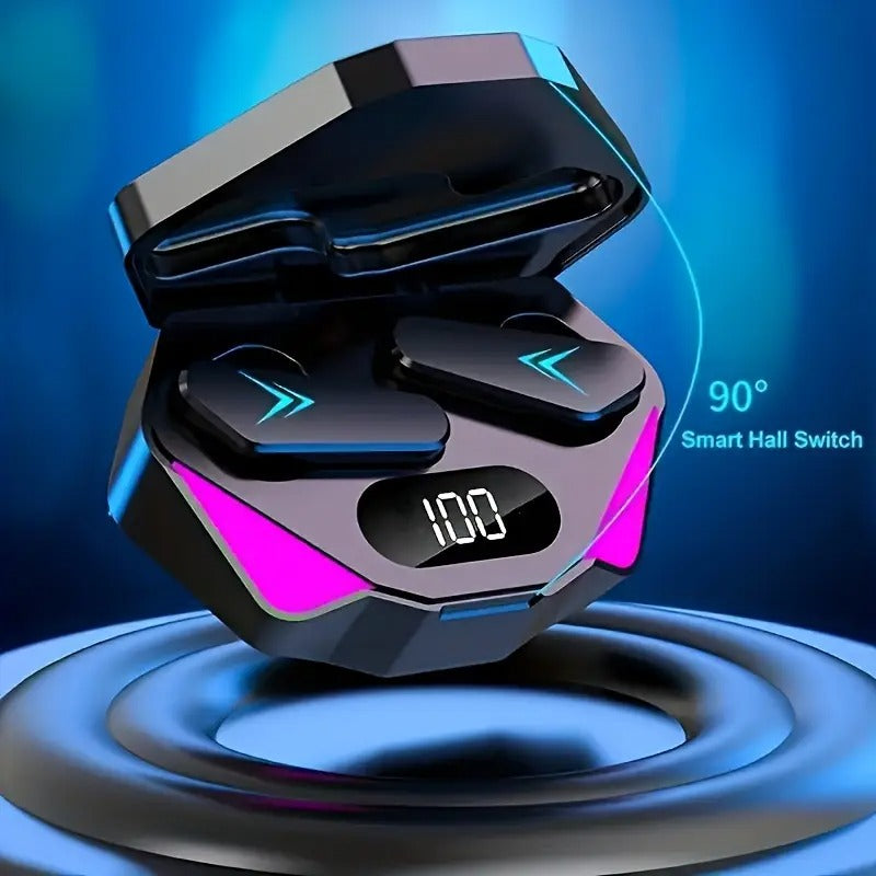 2024 Futuristic Black Wireless Earbuds