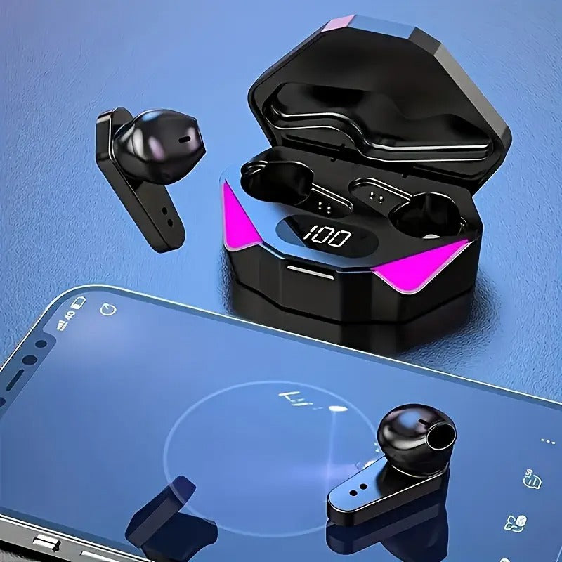 2024 Futuristic Black Wireless Earbuds