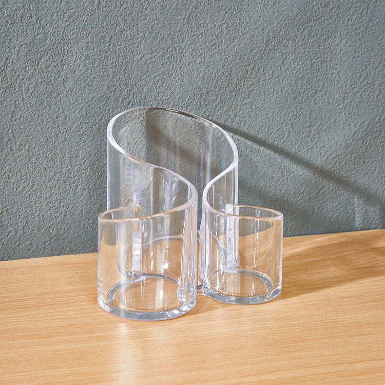 3 Compartments Transparent Acrylic Cosmetic Organizer