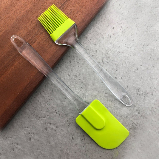 Silicone Spatula And Pastry Brush Set Large (Multicolour)