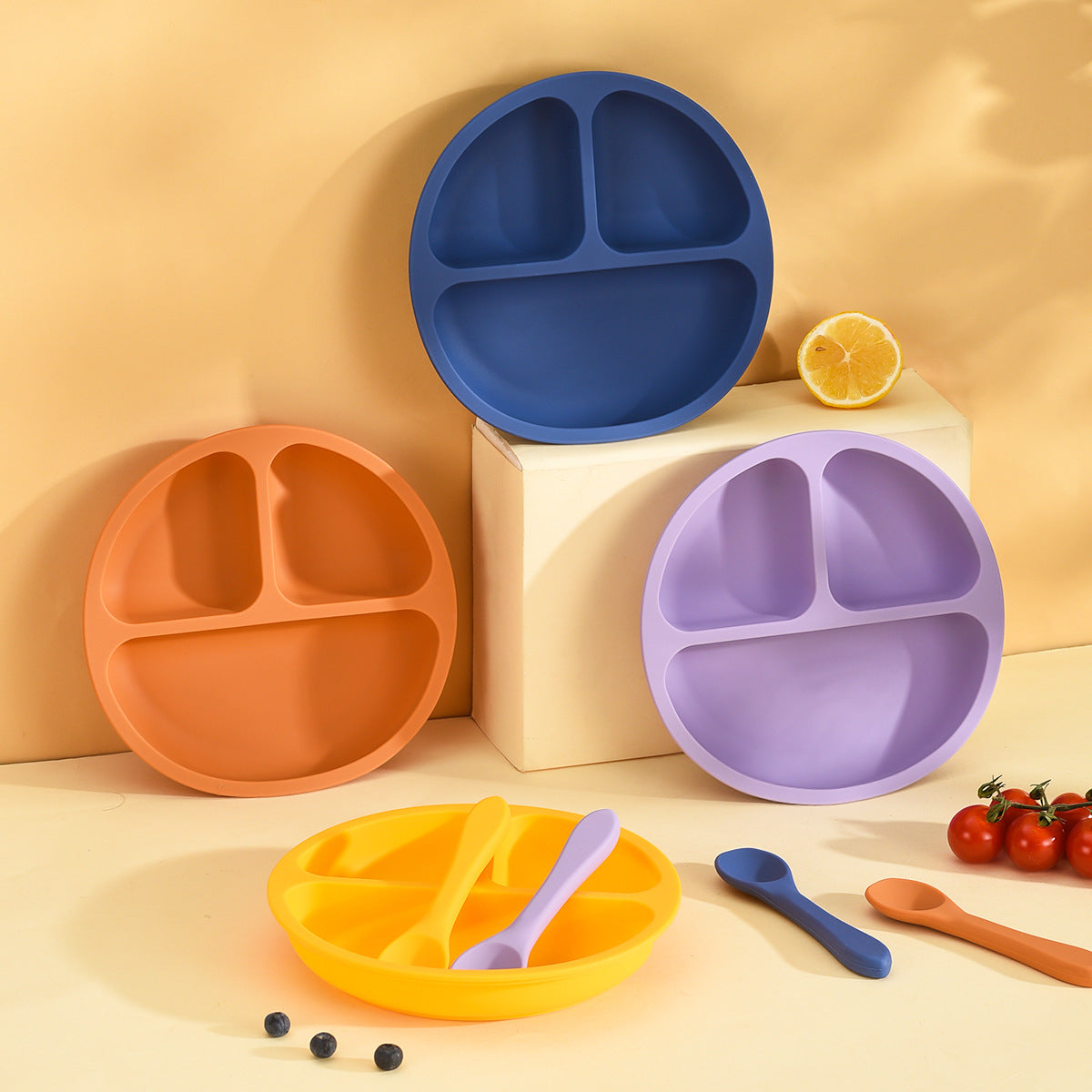 4pcs Silicone Baby Feeding Set