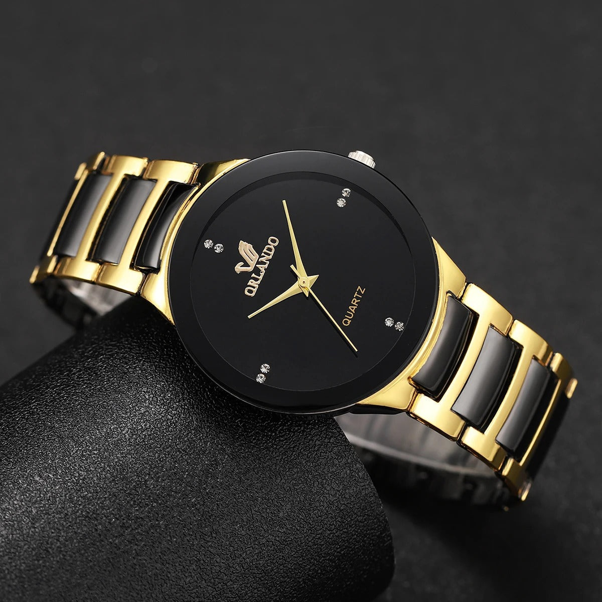 1/2PCS Couple's Watches Fashion Stainless Steel Band Men Women Analog Quartz Watches Set