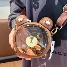 750MLCute Bear Kettle Straw Water Bottle Summer Tritan Straw Bottle Drinking Bottle Plastic Kawaii Children Water Cup for School