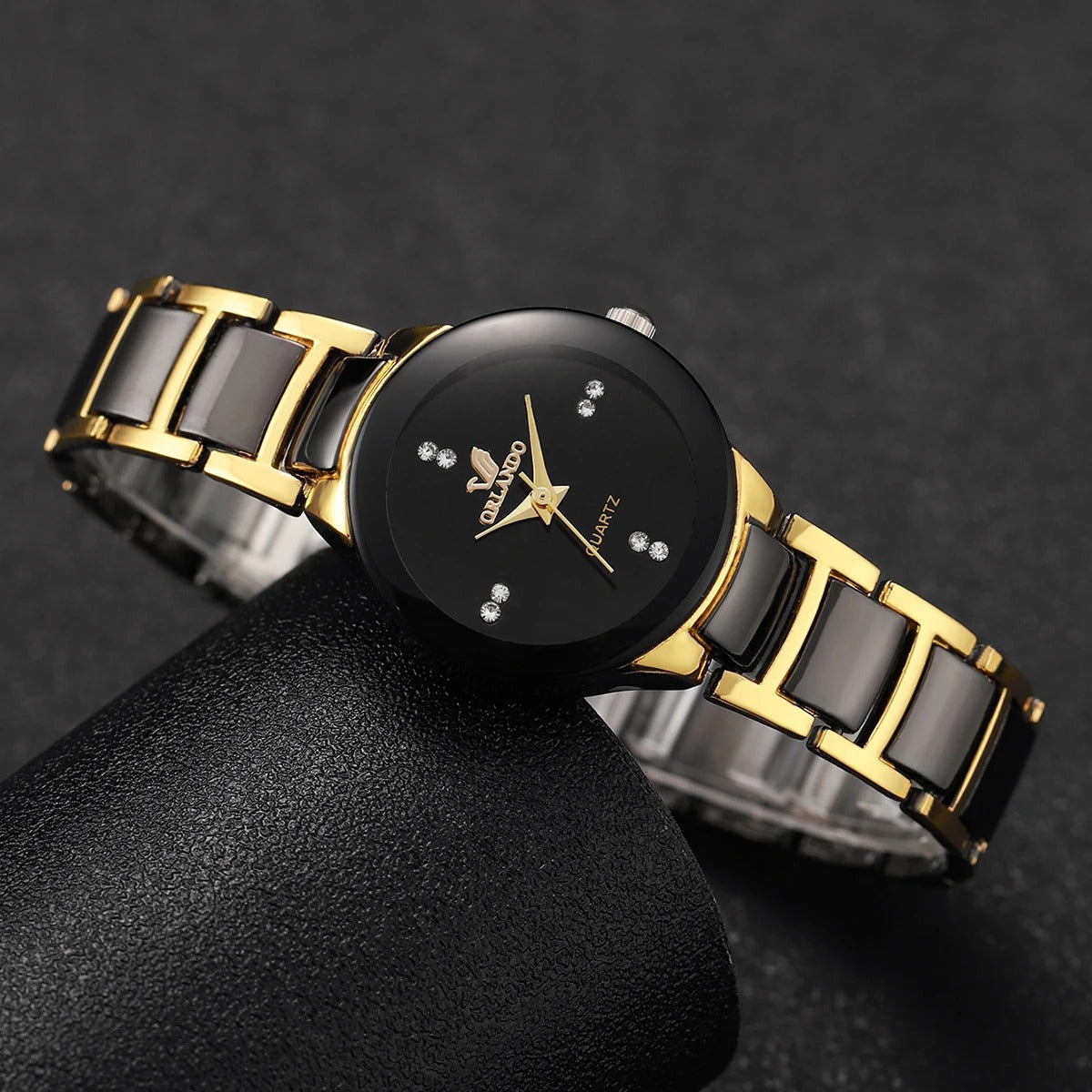 1/2PCS Couple's Watches Fashion Stainless Steel Band Men Women Analog Quartz Watches Set