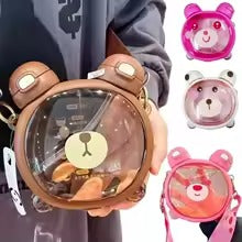 750MLCute Bear Kettle Straw Water Bottle Summer Tritan Straw Bottle Drinking Bottle Plastic Kawaii Children Water Cup for School