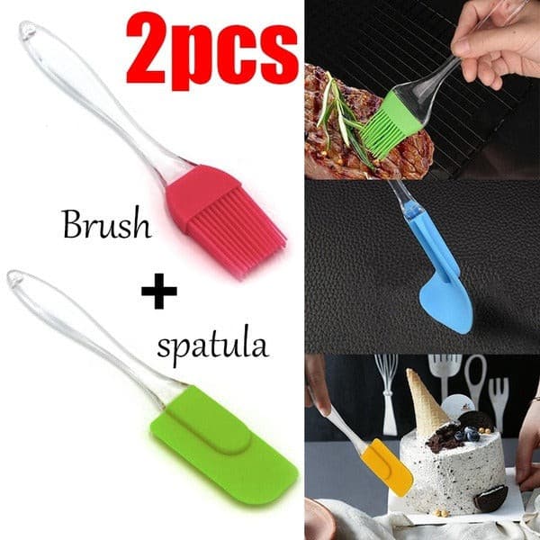 Silicone Spatula And Pastry Brush Set Large (Multicolour)