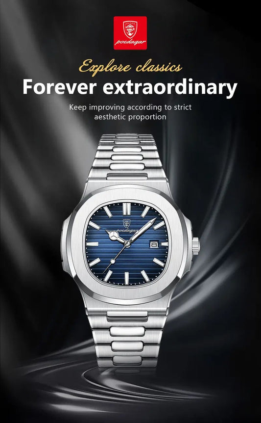 POEDAGAR New Men's Watch With Luminous Calendar, Trendy For Students, Cool And Hot Sale Quartz Wristwatch
