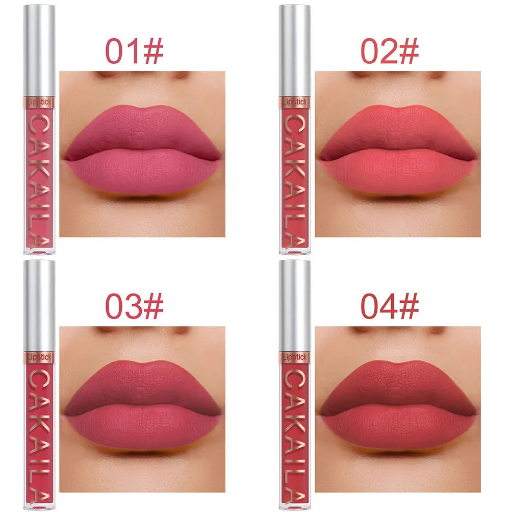 CAKAILA 10pcs/set Nude Lip Gloss Matte Velvet Lipstick Waterproof