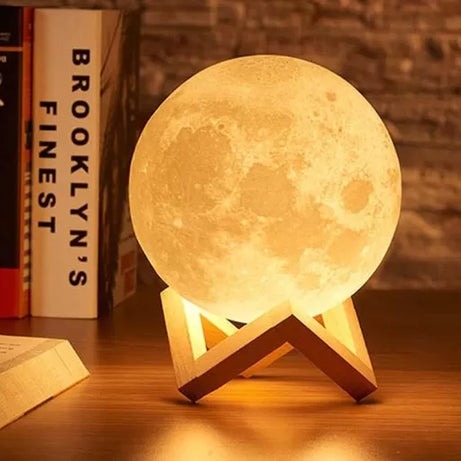 Rechargeable 3D Moon Lamp 16 Colors with Remote Control