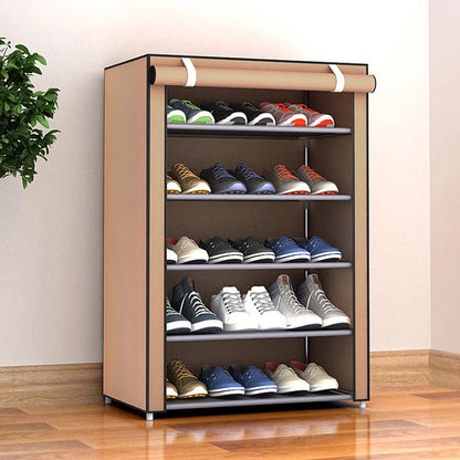 6-layer Cabinet Shoes Organizer With Dust Proof Cover