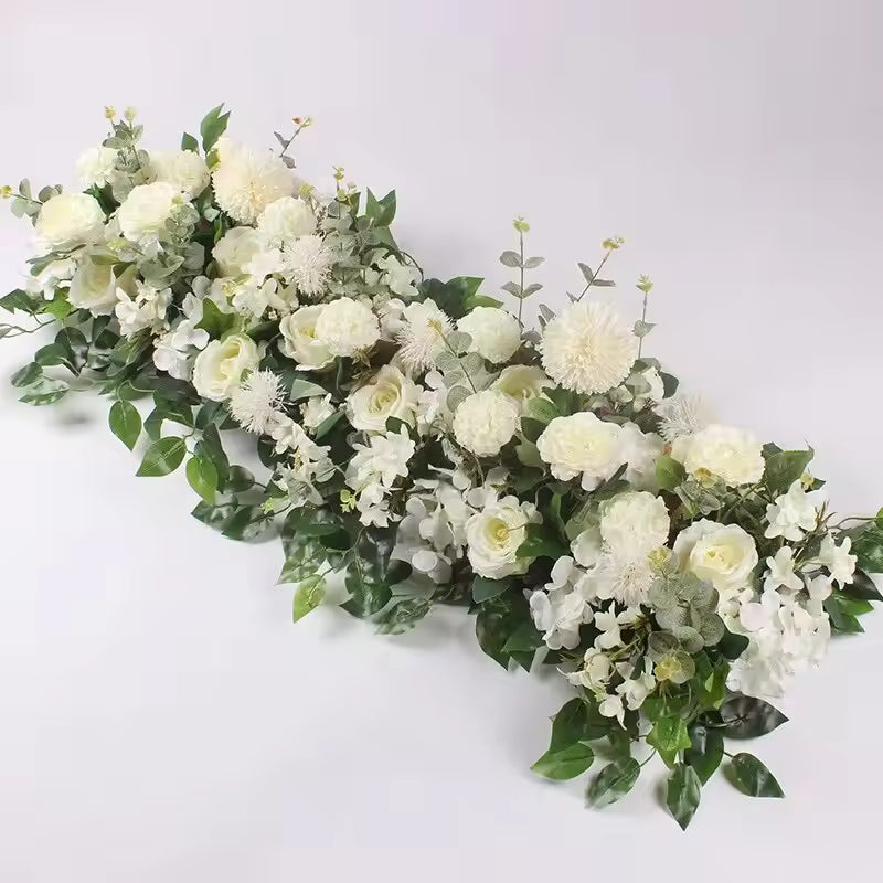 100cm Luxury White Rose Artificial Flower Row