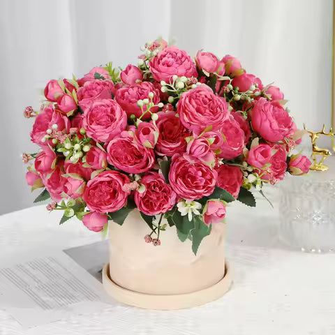 10 Heads Rose Bouquet Artificial Flowers Western Rose