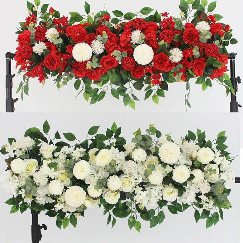 100cm Luxury White Rose Artificial Flower Row