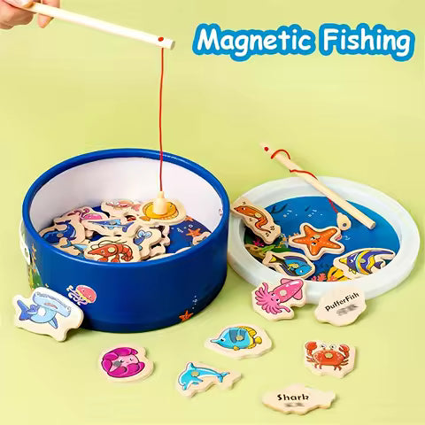 Dinosaur Simple Magnetic Fishing Toys Play Rod Game
