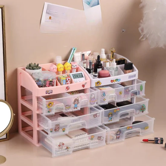 3-Drawer Desktop Cosmetic Storage Box