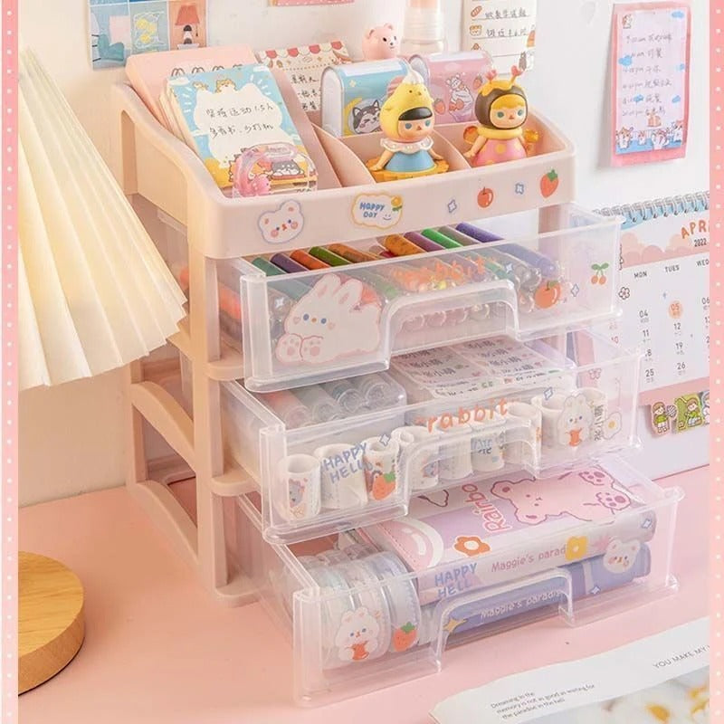 3-Drawer Desktop Cosmetic Storage Box