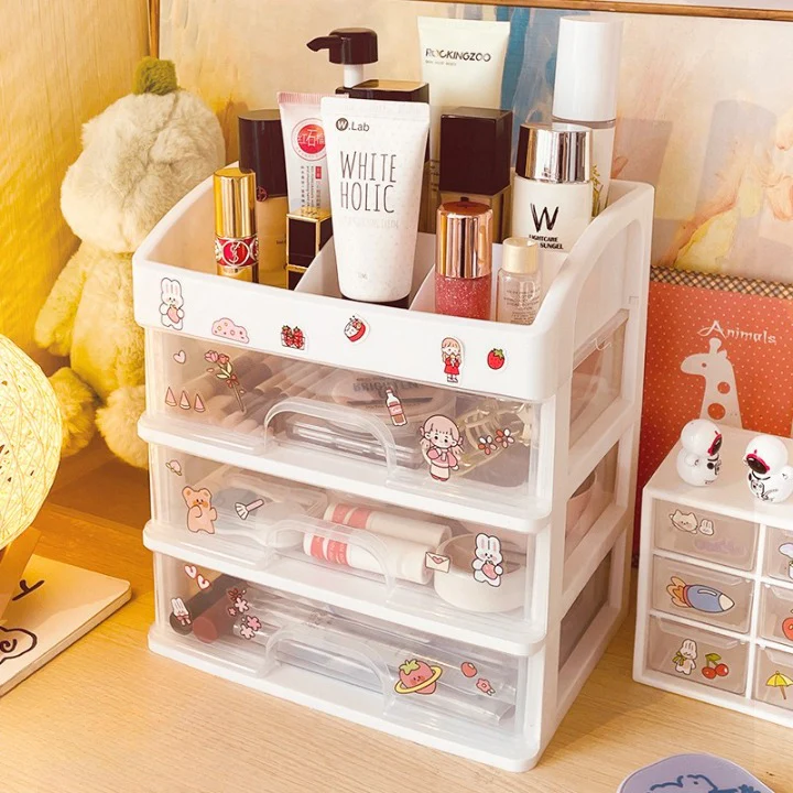 3-Drawer Desktop Cosmetic Storage Box
