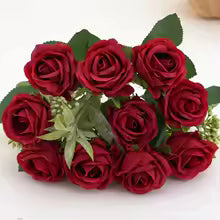 10 Heads Rose Bouquet Artificial Flowers Western Rose