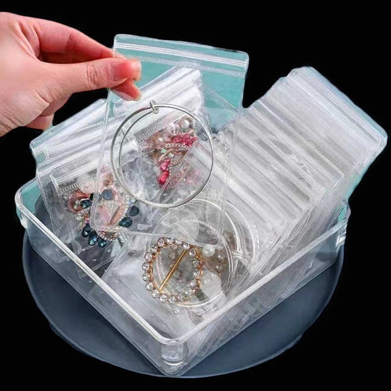 5 PCS PVC Self Sealing Jewelry Transparent Mini Storage Pouches