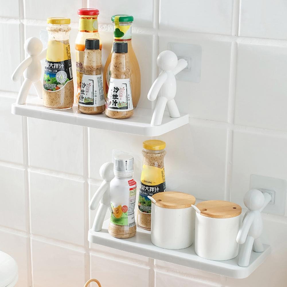 Self-adhesive Creative Kitchen Storage Wall-mounted Shelves.